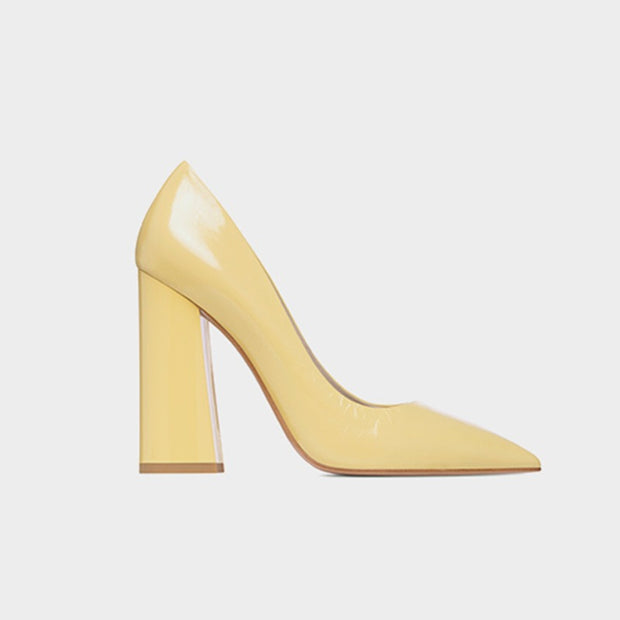 Thick Heeled Patent Leather High Heels Professional Women's Shoes