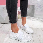 Women Sneakers Bling Rhinestone Ladies Shoes Slip On Comfortable Sole Running Walking Shoes Female Flat Sports Shoes - Ernadi