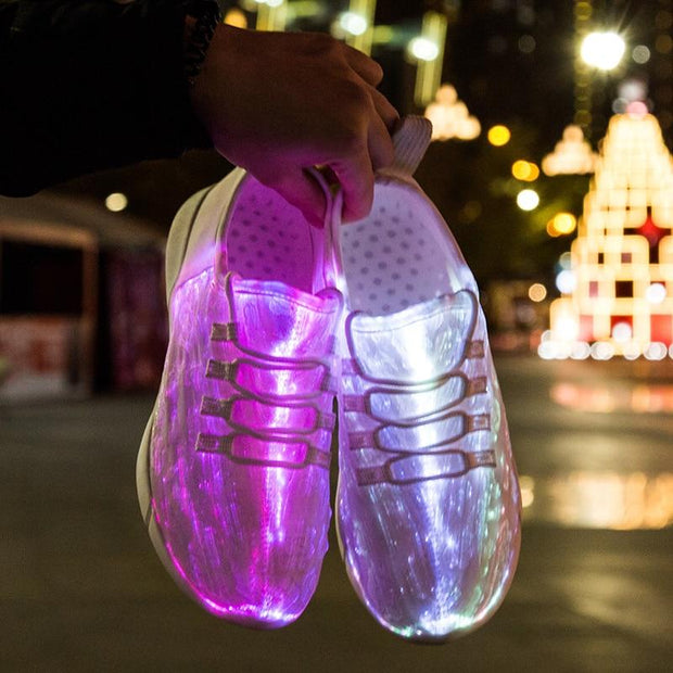 Summer Led Fiber Optic Shoes for Girls Boys Men Women USB Recharge Glowing Sneakers Light Up Shoes Sports Shoes - Ernadi