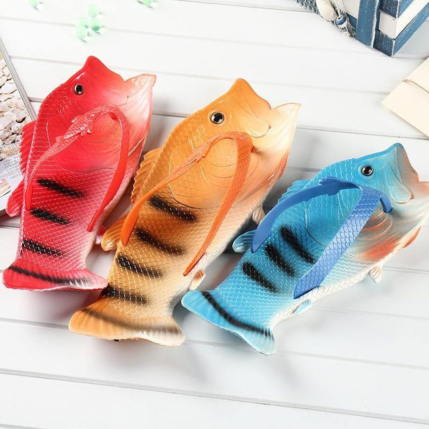 Summer Shoes Fish Slippers Flip Flops Unisex Beach Slippers Men Slides Light Man's Funny Slippers - Ernadi