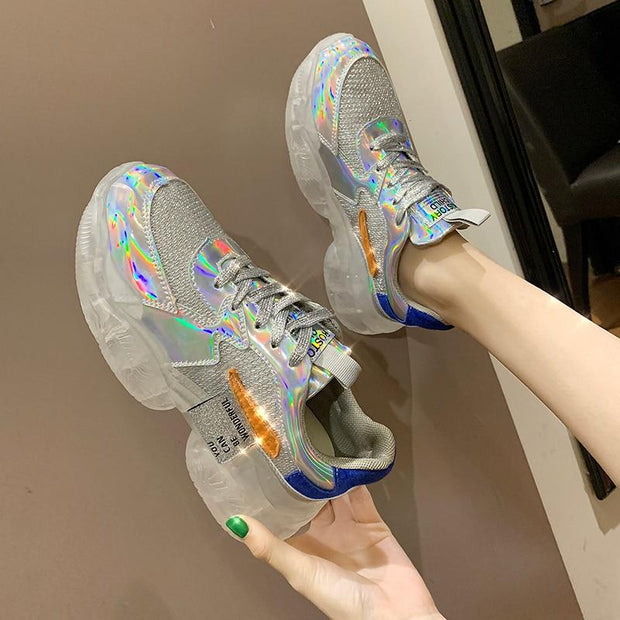 Mixed Colors Shoes Women Sneakers Summer Tennis Lady Thick Bottom - Ernadi