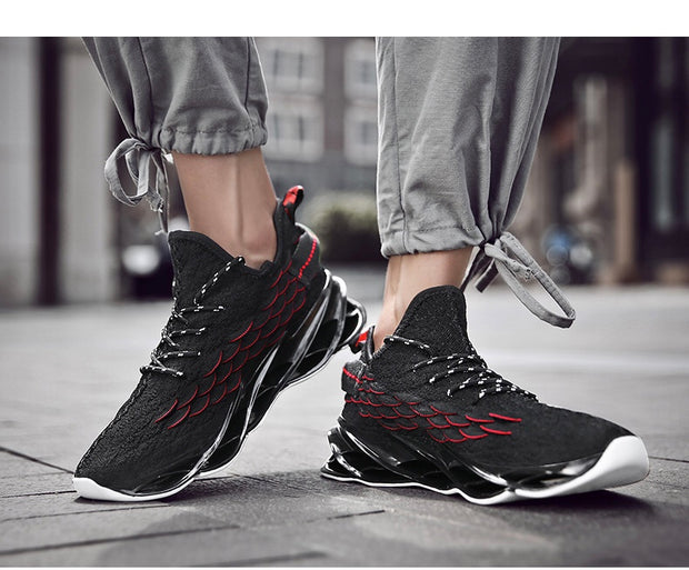 Men Sports Shoes Lace-up Athletic Breathable Blade Sneakers