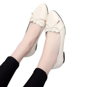 Genuine Leather Women Flats Casual Work Shoes Plus Size - Ernadi