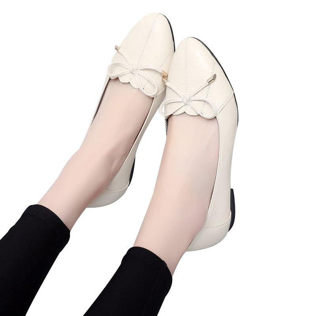 Genuine Leather Women Flats Casual Work Shoes Plus Size - Ernadi
