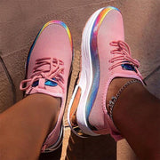 Colourful Sneaker Ladies Lace Up Vulcanized Female Walking Shoes - Ernadi