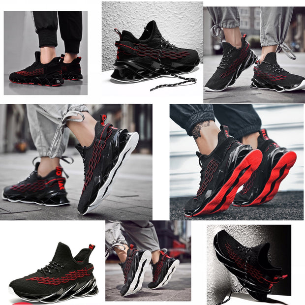 Men Sports Shoes Lace-up Athletic Breathable Blade Sneakers