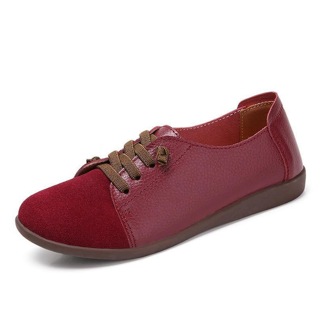 Genuine Leather Shoes Ladies Shoes Slip On Ballet Flats Sneakers Women Oxford Shoes Plus Size Moccains - Ernadi