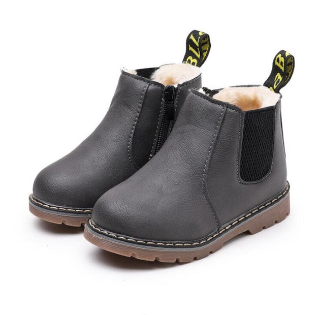 Winter Rain Boots Children’s Shoes Boys Short Boots England Leather shoes Girls Boot