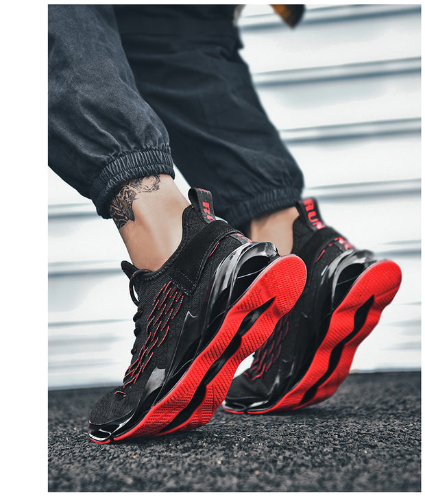 Men Sports Shoes Lace-up Athletic Breathable Blade Sneakers
