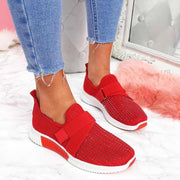 Women Sneakers Bling Rhinestone Ladies Shoes Slip On Comfortable Sole Running Walking Shoes Female Flat Sports Shoes - Ernadi