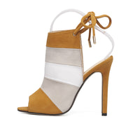 Pump Heeled Shoes High-heeled Rainbow Color Fish Mouth Sandals - Ernadi
