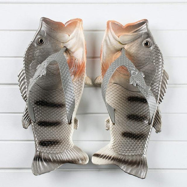 Summer Shoes Fish Slippers Flip Flops Unisex Beach Slippers Men Slides Light Man's Funny Slippers - Ernadi