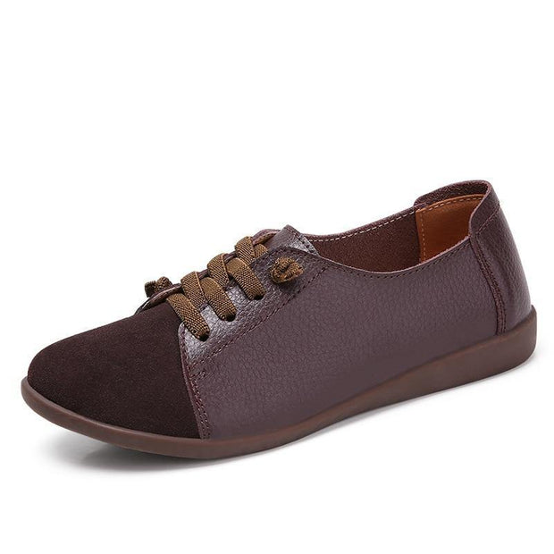 Genuine Leather Shoes Ladies Shoes Slip On Ballet Flats Sneakers Women Oxford Shoes Plus Size Moccains - Ernadi