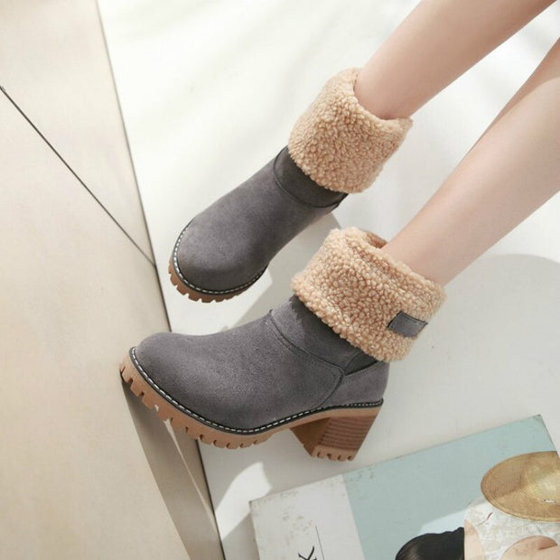 Winter Outdoor Warm Fur Boots Waterproof Snow Boot