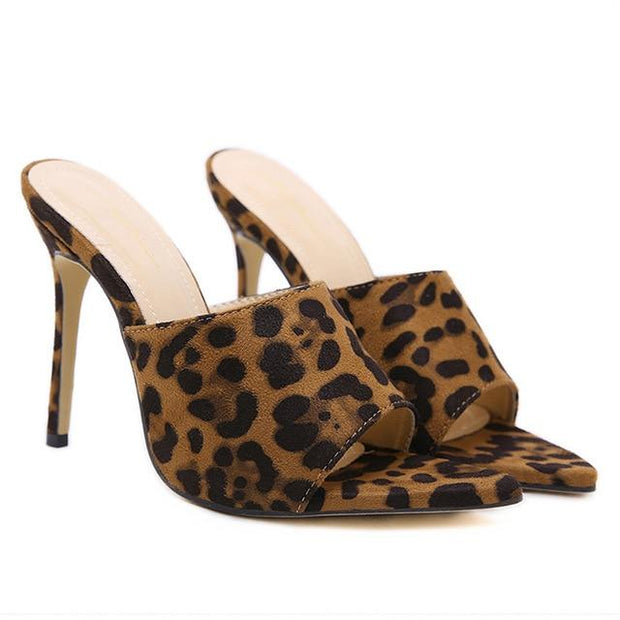 Candy Colour Rabbit Fur High Heel Slippers - Ernadi