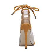 Pump Heeled Shoes High-heeled Rainbow Color Fish Mouth Sandals - Ernadi