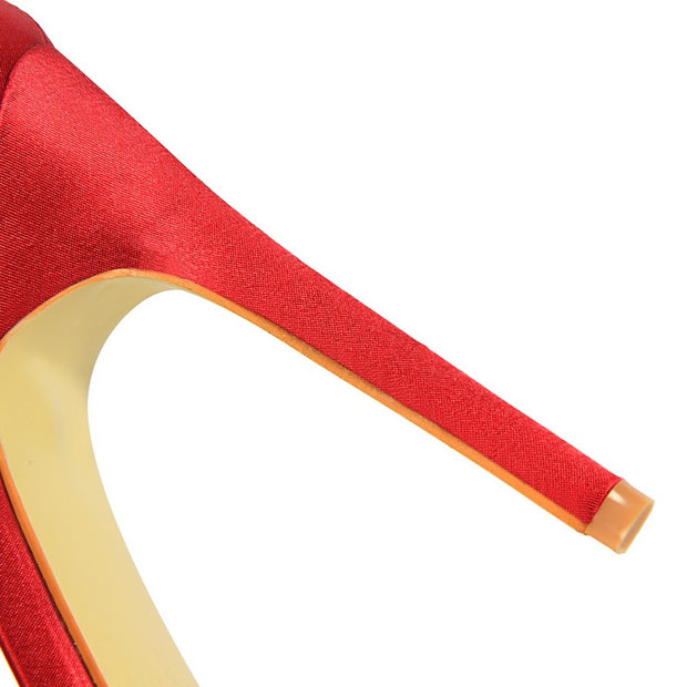 Satin Silk High Heels Sandals Gladiator Pumps - Ernadi