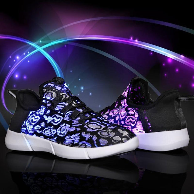 Summer Led Fiber Optic Shoes for Girls Boys Men Women USB Recharge Glowing Sneakers Light Up Shoes Sports Shoes - Ernadi
