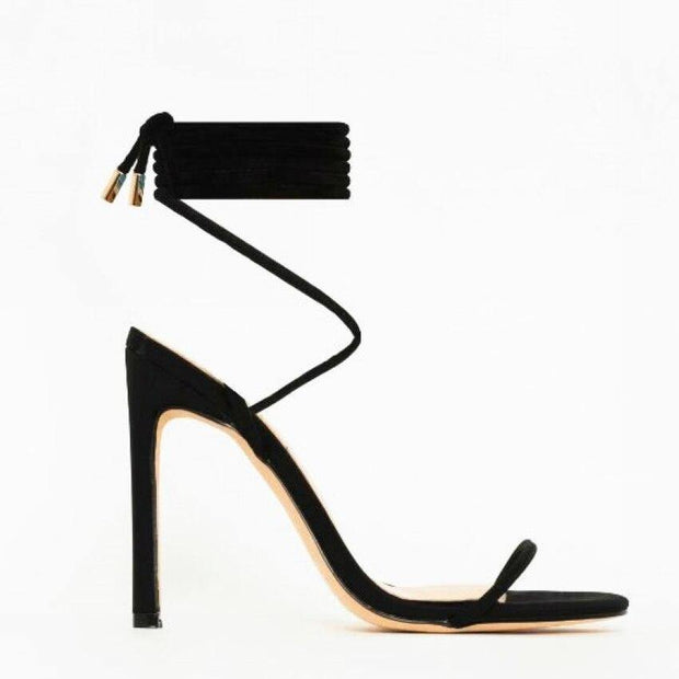 Women High Heels Sandals Summer Outside Snake Print Shoes Woman Lace-Up Cross Strap Gladiator Sandals 11CM Heels - Ernadi