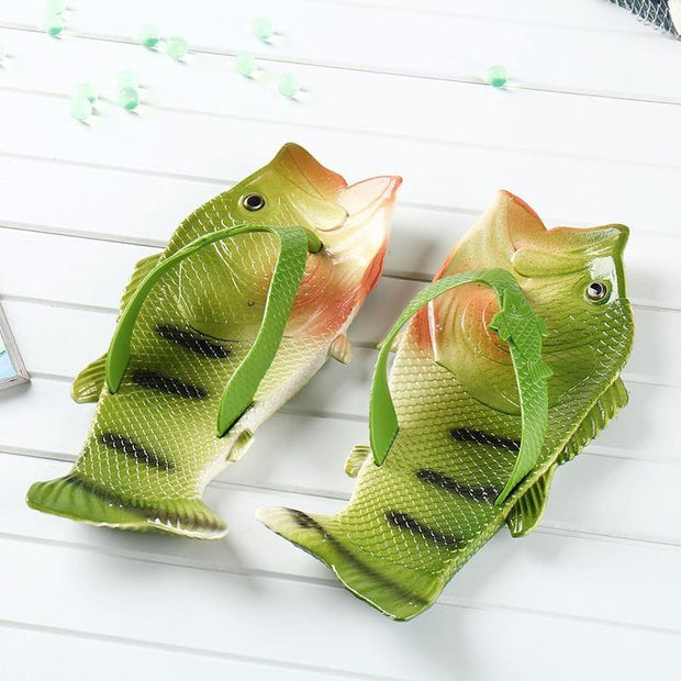 Summer Shoes Fish Slippers Flip Flops Unisex Beach Slippers Men Slides Light Man's Funny Slippers - Ernadi