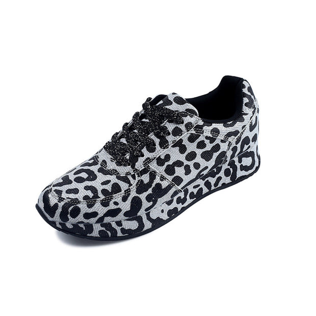Leopard Pattern Fabric Casual Sneakers Flats Shoes Women - Ernadi