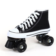 Roller Skates Double Row 4-Wheel Canvas Adult Skating Shoes