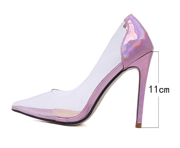 Transparent Thin High Heeled Pumps - Ernadi