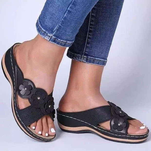 Wedge Sandals For Women Versatile Fish Mouth Large Size Sandals - Ernadi