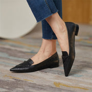 French Style Wear Retro Pointy Flat Heel Shoes For Women