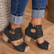 Chunky Heel Summer Slip-on Buckle Wedge Sandals - Ernadi