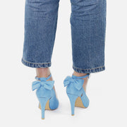 High Heels Pumps Shoes Pointed Toe Buckle Strap Butterfly Summer Party Shoes