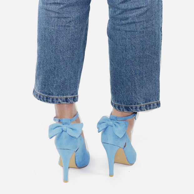 High Heels Pumps Shoes Pointed Toe Buckle Strap Butterfly Summer Party Shoes