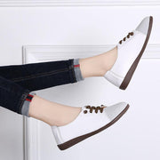 Genuine Leather Shoes Ladies Shoes Slip On Ballet Flats Sneakers Women Oxford Shoes Plus Size Moccains - Ernadi
