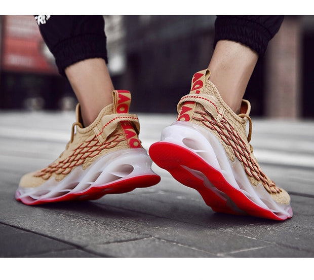 Men Sports Shoes Lace-up Athletic Breathable Blade Sneakers