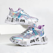 Chunky Sneakers Platform Spring Shoes Sequined Casual Bling Female Red Dames Dad Shoe - Ernadi