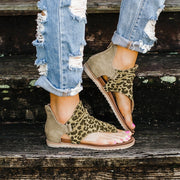 Leopard Pattern Rome Sandals Anti-slip Wedges Summer shoes