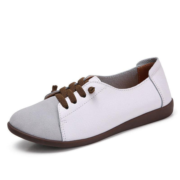 Genuine Leather Shoes Ladies Shoes Slip On Ballet Flats Sneakers Women Oxford Shoes Plus Size Moccains - Ernadi
