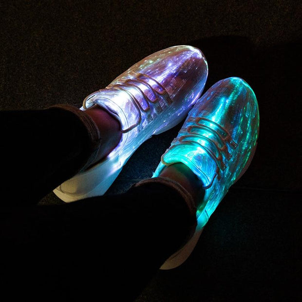 Summer Led Fiber Optic Shoes for Girls Boys Men Women USB Recharge Glowing Sneakers Light Up Shoes Sports Shoes - Ernadi