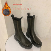 Women Chunky Heel Ankle Boots Woman Shoes Autumn Chelsea Boots Female Platform Ladies Boots