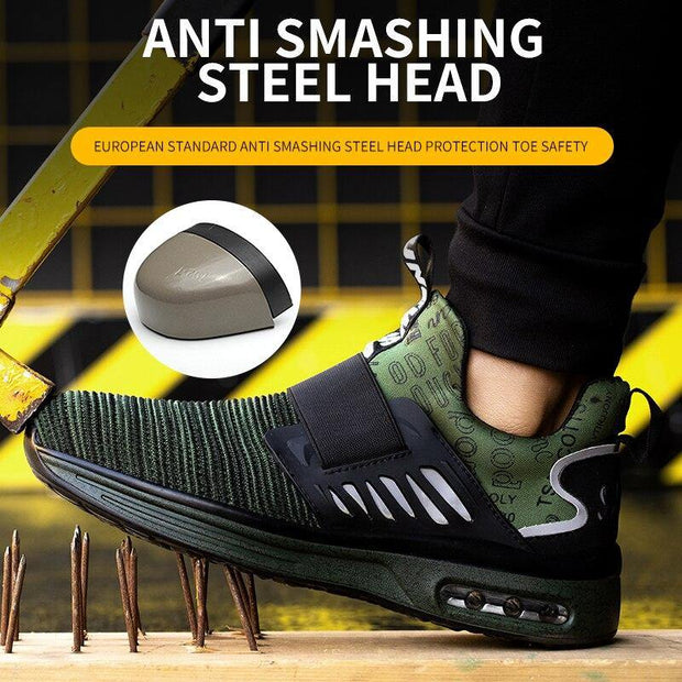 Men Work Shoes Safety Boots Reflective Boots Indestructible Sneakers Work Safety Shoes - Ernadi