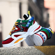 Casual Shoes Men Breathable Sneakers Lace Up Colour Matching - Ernadi