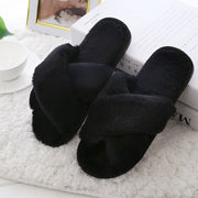 Slippers Plush Warm Home Slipper Indoor Ladies furry Slides Casual Shoes flip flops - Ernadi