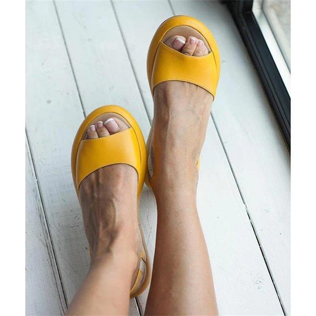 Fish Mouth Ladies Shoes Slip On Office Flats Summer Sandals - Ernadi
