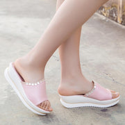 Platform Bath Slippers Wedge Beach Flip Flops High Heel Slippers - Ernadi