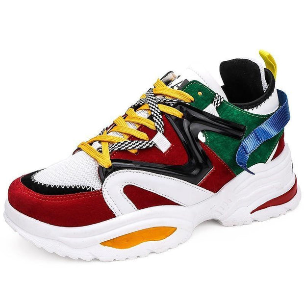 Casual Shoes Men Breathable Sneakers Lace Up Colour Matching - Ernadi