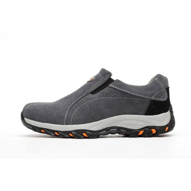 Steel toecap Unisex work & safety boots genuine leather steel mid sole man woman shoes - Ernadi