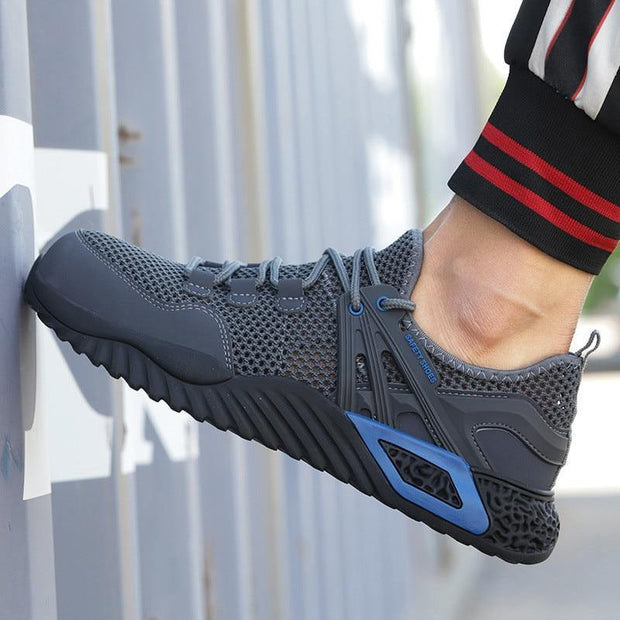 Men's Protective Shoes, Breathable Safety Shoes, Lightweight, Drop-Proof, Work, Puncture-Proof Safety Boots, Men's Casual Shoes - Ernadi