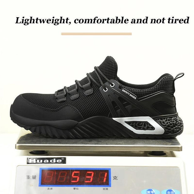 Men's Protective Shoes, Breathable Safety Shoes, Lightweight, Drop-Proof, Work, Puncture-Proof Safety Boots, Men's Casual Shoes - Ernadi