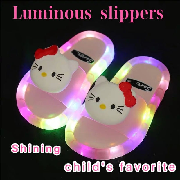 Light Up Slippers Children LED Slippers Baby Bathroom Sandals Kids Shoes for Girl  Boys Flip Flops  Toddler