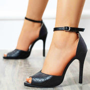 Autumn Lace-up Sandals Summer Fish Mouth High Heels Stiletto Party Shoes